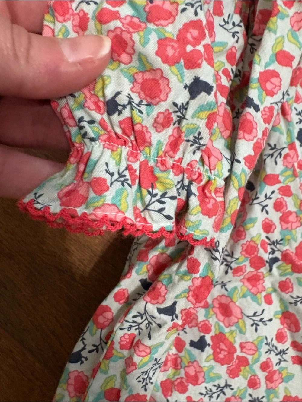 Castles & Crowns Floral Smocked Long Sleeve Romper 6-9M
